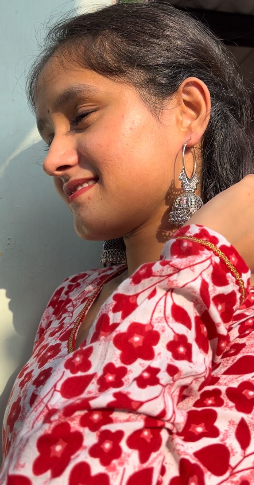 Sunder Stree Ethnic Grace Oxidised Silver Jhumka Earrings